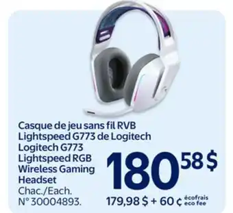 Walmart Logitech G773 Lightspeed RGB Wireless Gaming Headset offer