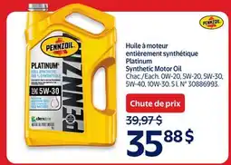 Walmart Platinum Synthetic Motor Oil offer