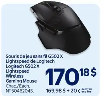 Walmart Logitech G502X LightSpeed Wireless Gaming Mouse offer