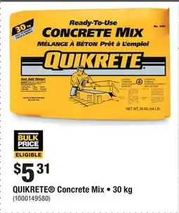 Home Depot QUIKRETE Concrete Mix • 30 kg offer