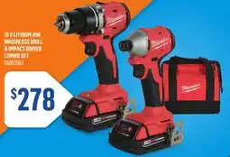 Canac 18 V Lithium-Ion Brushless Drill & amp Impact Driver Combo Set offer