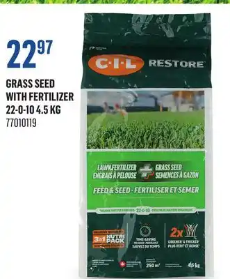 Canac Grass Seed with Fertilizer 22-0-10 4.5 kg offer