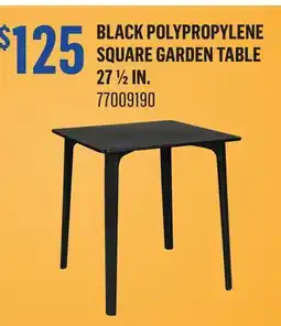 Canac Black Polypropylene Square Garden Table 27 1/2 in offer