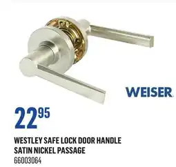 Canac Westley Safe Lock Door Handle satin nickel offer