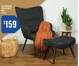 Canac Sky Armchair and Footrest Grey offer
