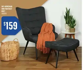 Canac Sky Armchair and Footrest Grey offer