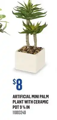 Canac Artificial Mini Palm Plant with White Ceramic Pot offer
