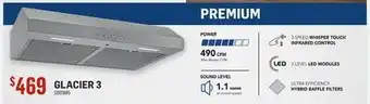 Canac Glacier 3304SS 30 in. Stainless Steel Range Hood 490 CFM offer