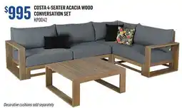 Canac Costa 4-Seater Acacia Wood Conversation Set offer