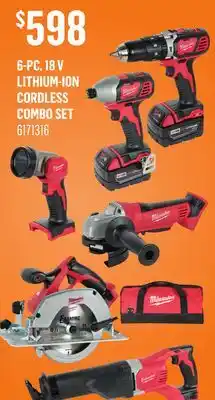 Canac 6-Pc. 18 V Lithium-Ion Cordless Combo Set offer