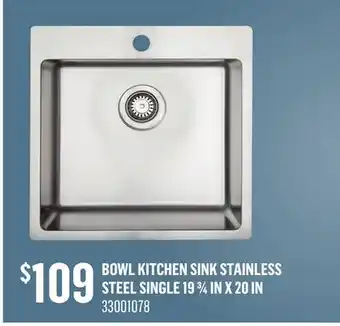 Canac Bowl Kitchen Sink Stainless steel offer