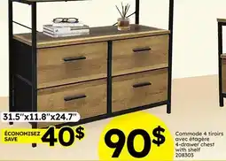 Rossy 4-drawer chest with shelf offer