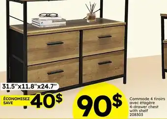 Rossy 4-drawer chest with shelf offer