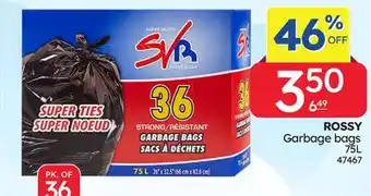 Rossy ROSSY Garbage bags 75L offer