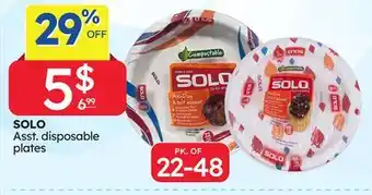 Rossy SOLO Asst. disposable plates offer