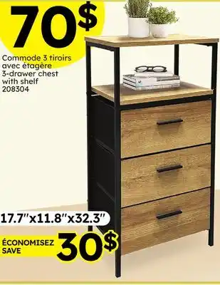 Rossy 3-drawer chest with shelf offer