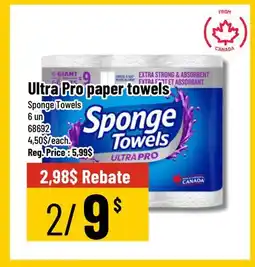 Mayrand Sponge Towels Ultra Pro paper towels 6=9 Canada offer