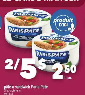 Marche Ami PÂTÉ À SANDWICH PARIS PÂTÉ offer