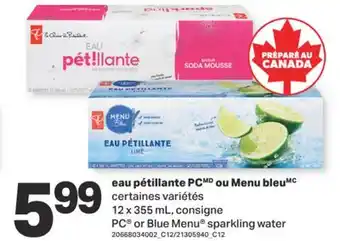 L'Intermarché EAU PÉTILLANTE OU MENU BLEU, 12 x 355 mL offer