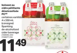 L'Intermarché BOISSON AU CIDRE PÉTILLANTE DÉSALCOOLISÉE DÉSALCOOLISÉE, 4 x 330 mL offer