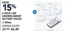 RONA 6-PACK LED UNDERCABINET BATTERY PUCKS offer