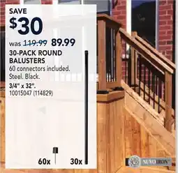 RONA NUVO IRON 30-PACK ROUND BALUSTERS offer
