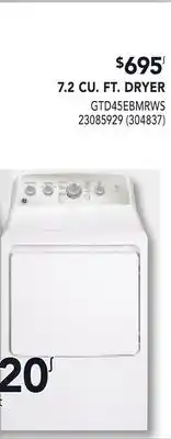 RONA GE 7.2 CU. FT. DRYER offer