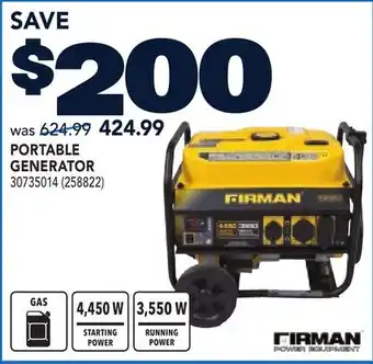 RONA FIRMAN PORTABLE GENERATOR offer
