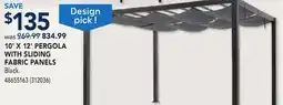 RONA 10' X 12' PERGOLA WITH SLIDING FABRIC PANELS offer