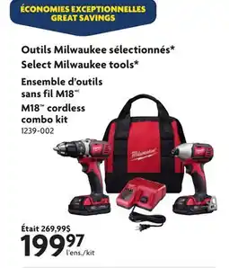 Home Hardware Ensemble d'outils sans fil M18MC M18 cordless combo kit offer
