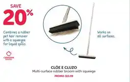 Mondou CLOE E CLUZO Multi-surface rubber broom with squeege offer