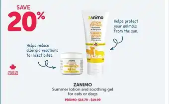 Mondou ZANIMO Summer lotion and soothing gel for cats or dogs offer