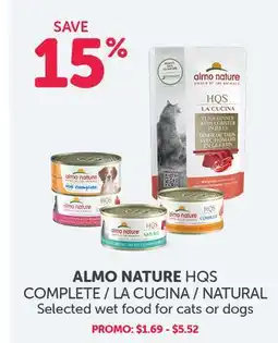 Mondou ALMO NATURE HQS COMPLETE / LA CUCINA / NATURAL Selected wet food for cats or dogs offer