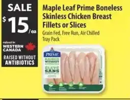 Co-op Maple leaf prime boneless skinless chicken breast fillets or slices offer