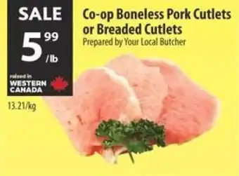 Co-op Co-op boneless pork cutlets or breaded cutlets offer
