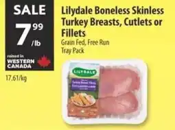 Co-op Lilydale boneless skinless turkey breasts, cutlets or fillets offer