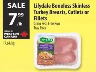 Co-op Lilydale boneless skinless turkey breasts, cutlets or fillets offer