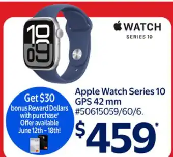 Walmart Apple Watch Serie 10 GPS 42 mm offer