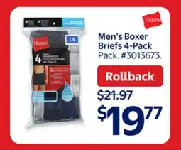 Walmart Hanes Men's Boxer Brief 4-Pack offer