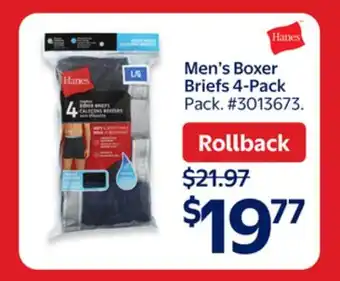 Walmart Hanes Men's Boxer Brief 4-Pack offer