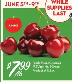Longo's Fresh Sweet Cherries offer
