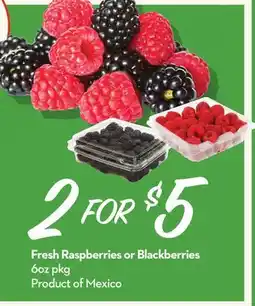 Longo's Fresh Raspberries or Blackberries offer
