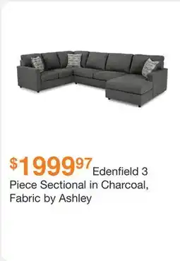 Ashley Furniture Edenfield 3 Piece Sectional in Charcoal, Fabric by Ashley offer