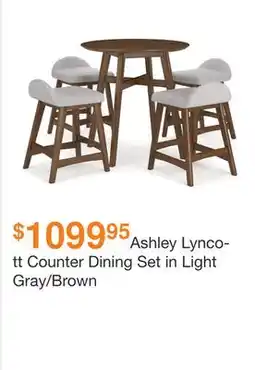 Ashley Furniture Ashley Lyncott Counter Dining Set in Light Gray/Brown offer