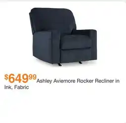 Ashley Furniture Ashley Aviemore Rocker Recliner in Ink, Fabric offer