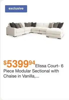 Ashley Furniture Elissa Court- 6 Piece Modular Sectional with Chaise in Vanilla, Performance Fabric by Ashley offer