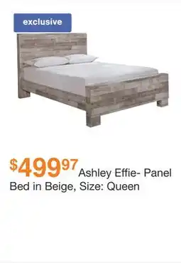 Ashley Furniture Ashley Effie- Panel Bed in Beige, Size: Queen offer