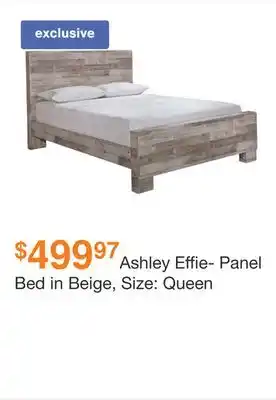 Ashley Furniture Ashley Effie- Panel Bed in Beige, Size: Queen offer