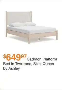 Ashley Furniture Cadmori Platform Bed in Two-tone, Size: Queen by Ashley offer