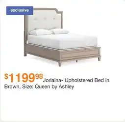 Ashley Furniture Jorlaina- Upholstered Bed in Brown, Size: Queen by Ashley offer